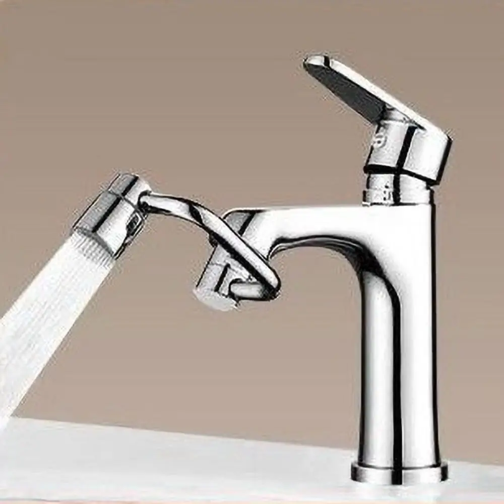 Silver Faucet Extender Alloy 2 Gear Adjustable Faucet Nozzle Adapter U Shaped Universal Rotating Spray Faucet Bathroom