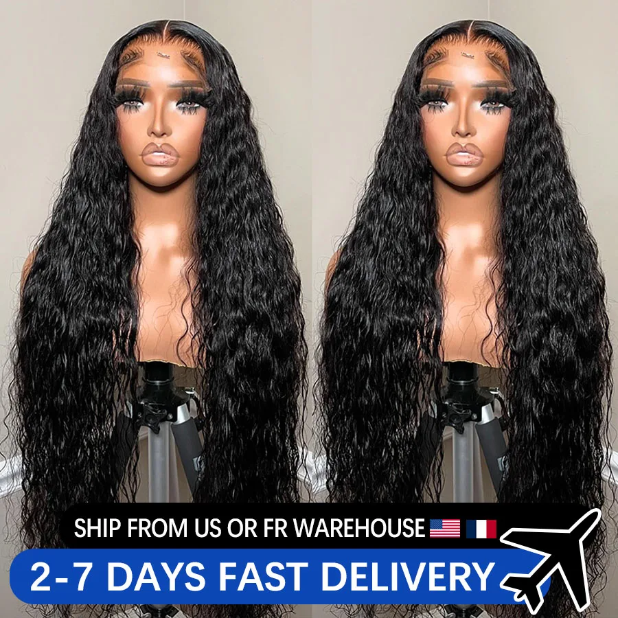 

Deep Wave 13x4 13x6 Transparent Lace Front Wigs 28 30 34 36 Inch Brazilian Water Wave 4x4 Wigs Human Hair For Women Pre Plucked