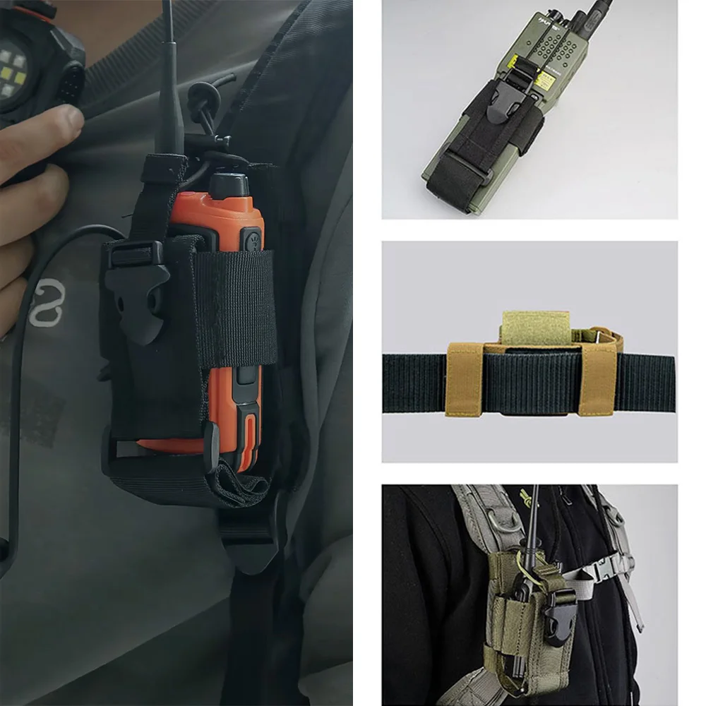 

Tactical Radio Pouch Expandable Design Outdoor Sports Accessory Adjustable Walkie Talkie Case Camping Hiking Military Equipment