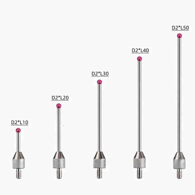 1pc M2.5 CNC Probe Measuring Head 2mm Stylus Ball Porcelain Shaft 10-50mm CNC Probe Head Porcelain Shaft Touch Probe Tools Parts