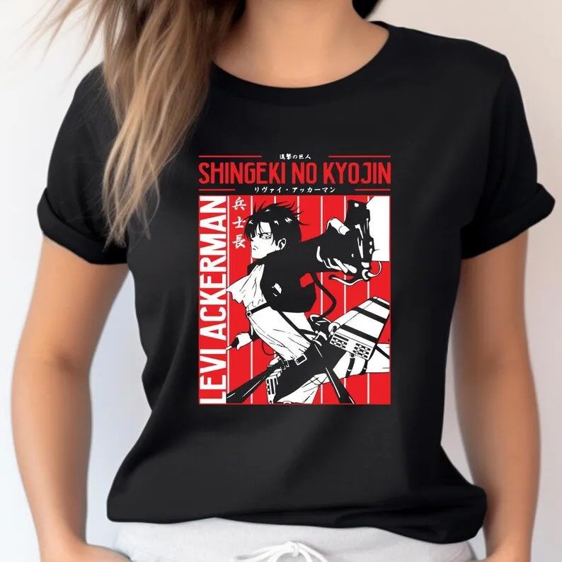 

Levi Ackerman Shirt Attack on Titan Anime Fashion T-shirt Shingeki No Kyojin Unisex Tee Anime Merch for AOT Fan Manga Streetwear