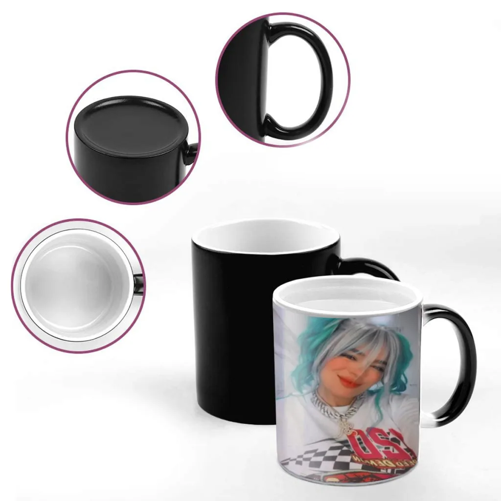 Singer karol g Newest Design Coffee Mugs Heat Color Changing Milk Tea Cup Colorcup For Birthday Gifts