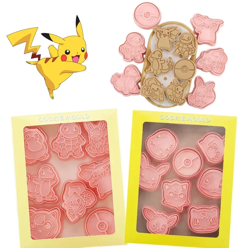 

8pcs Pokemon Cookie Mold Cute Pikachu Anime Figure Baking Molds Kawaii Kitchen Tools Creative Party Supplies Gifts Toys
