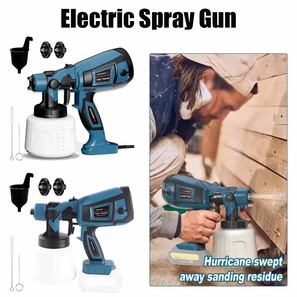 

Электрический пистолет-распылитель HVLP с насадкой 0,8/1,8/2,5 мм для аккумулятора Makita 18 В (без аккумулятора) или ЕС/Великобритании/США для проволочной версии