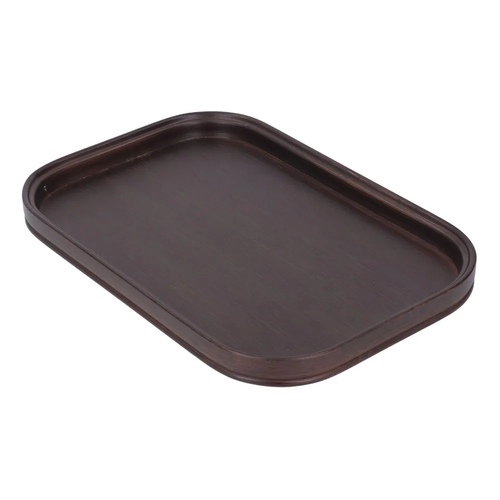 Rectangle Shape Bamboo Serving Tray Walnut Finish 34 X 23.2 X 2.5cm Tea Tray Nature Material 13.4 X 9.1 X 1in Fruit Tray