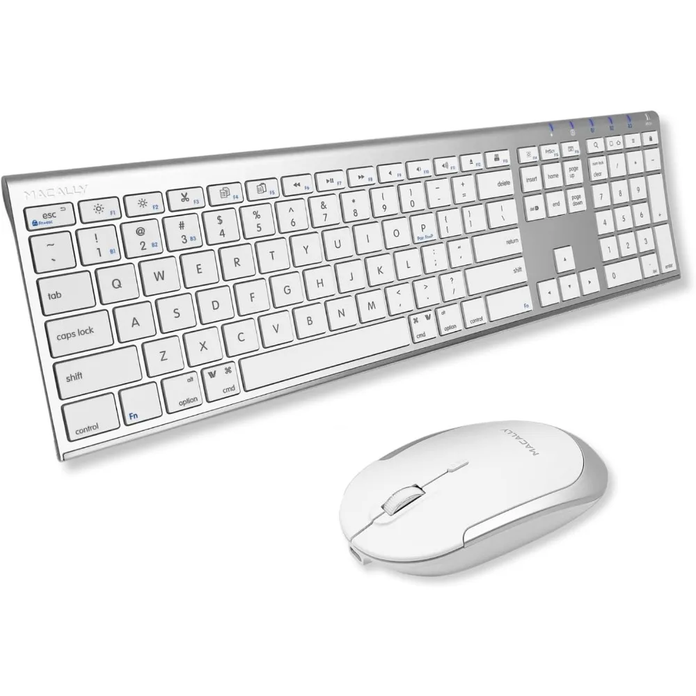 Premium Wireless Bluetooth Keyboard and Mouse Combo for MacBook and iMac | 110 Keys, Rechargeable, Multi-Device Compatibility