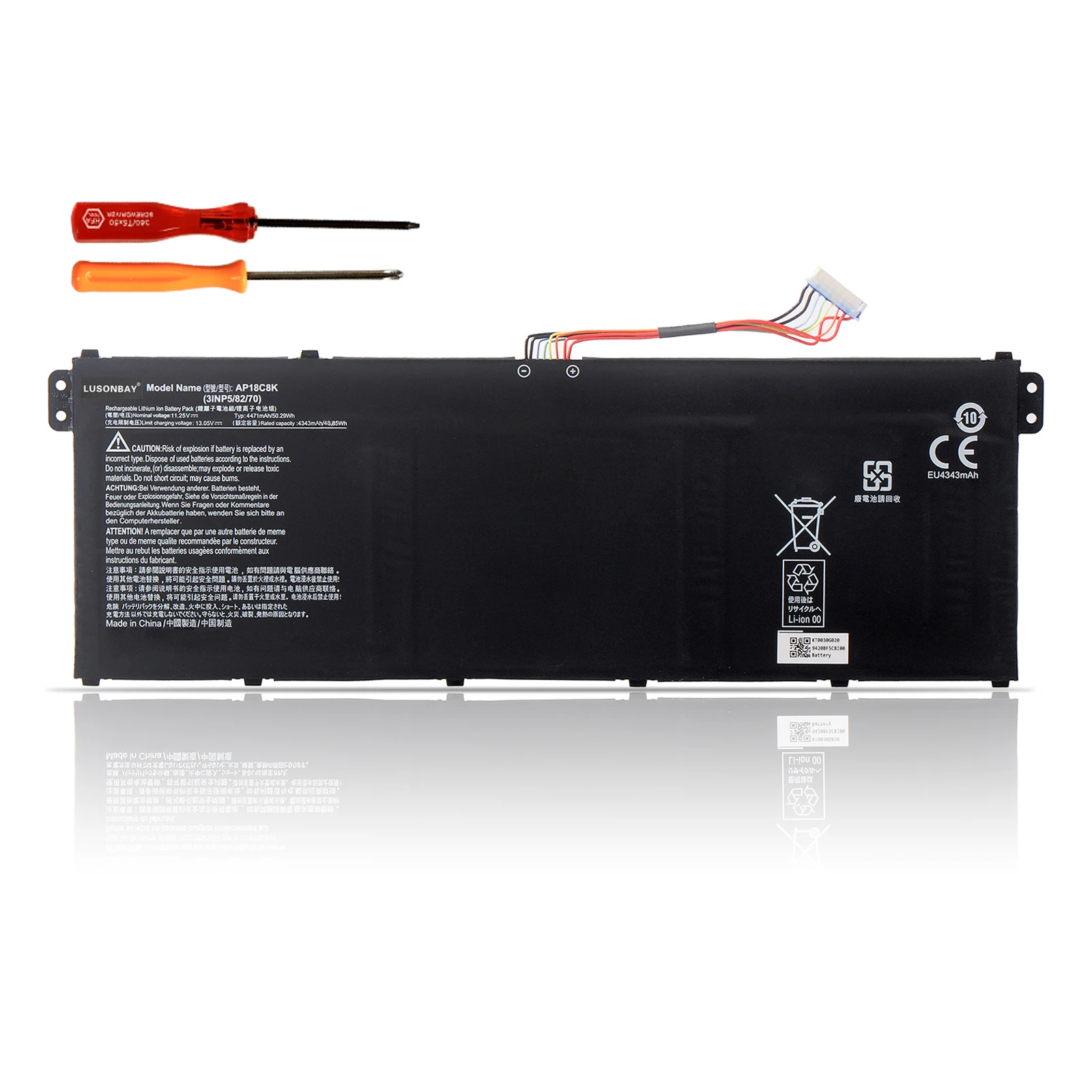 LUSONBAY AP18C8K AP18C4K Laptop Battery For Acer Aspire 5 A515-43-R057 R4MG R6F6 R6WW A515-44 R7NU R5UZ KT00304012 4471mAh