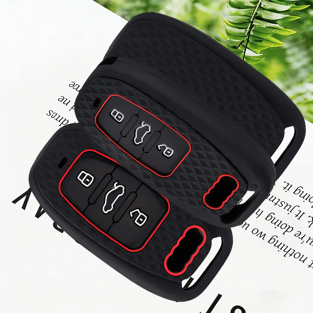 New Silicone Remote Control Car Key Cover Case Wallet for Audi Q7 A6 C7 A1 A5 A4 B9 A3 A6 C5 Q5 3 Buttons Keyless Accessories