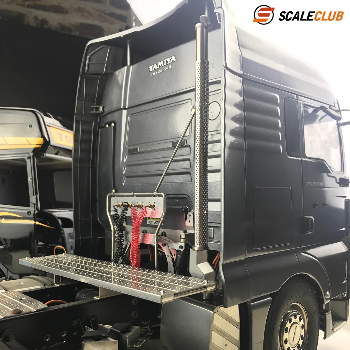 Scaleclub Parti di scarico in metallo aggiornate per 1/14 Tamiya Lesu RC Trattore Autocarro con cassone ribaltabile Man TGX Auto Modello fai da te 1/14 RC Accessori Giocattoli