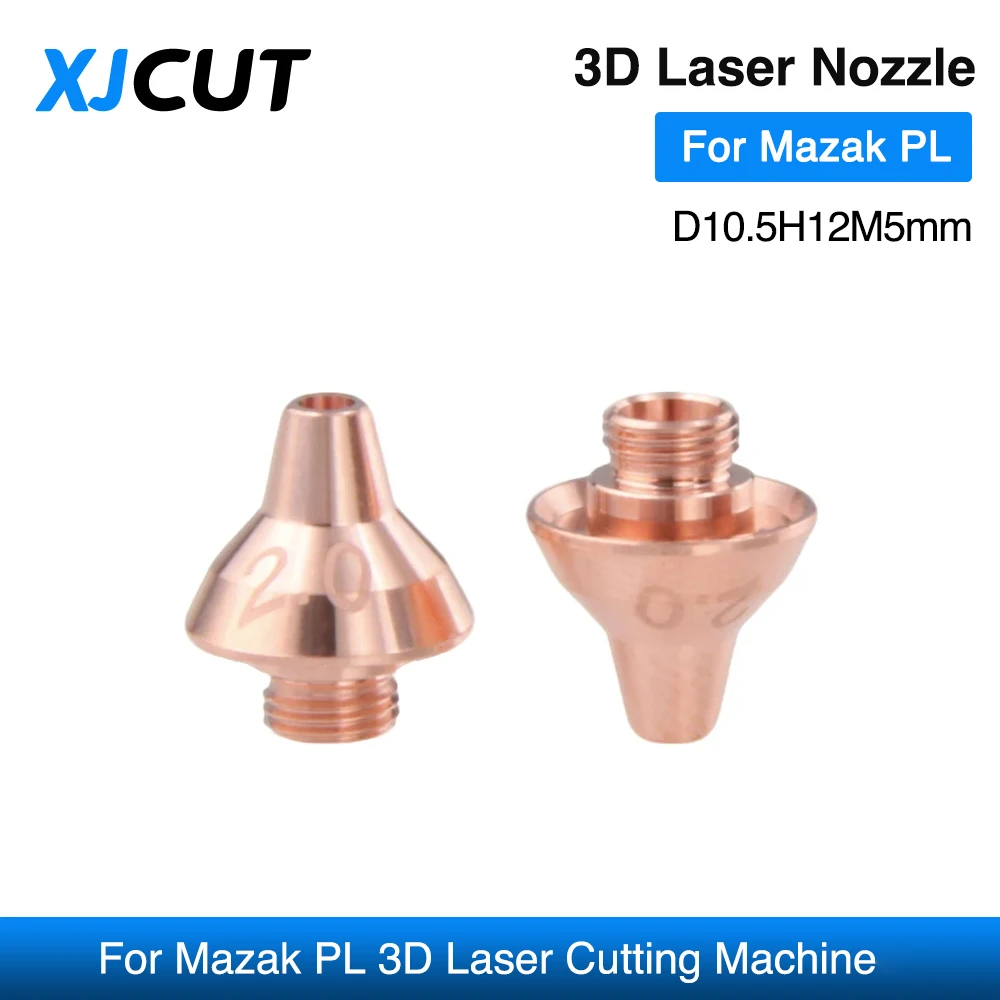 XJCUT 10Pcs/lot Laser Cutting Nozzle D10.5H12M5mm Nozzle Tip For Mazak PL 3D Fiber Laser Head 3D Nozzle Cutting Welding Machine