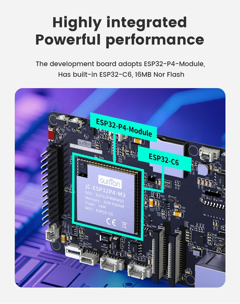 ESP32-P4 Modul mit Unterstützung für WiFi6 BT5 / BLE RJ45 Basierend auf ESP32-P4 ESP32-C6 Entwicklungsboard 32M PSRAM 16MB Flash für Arduino IDE – Detail 4