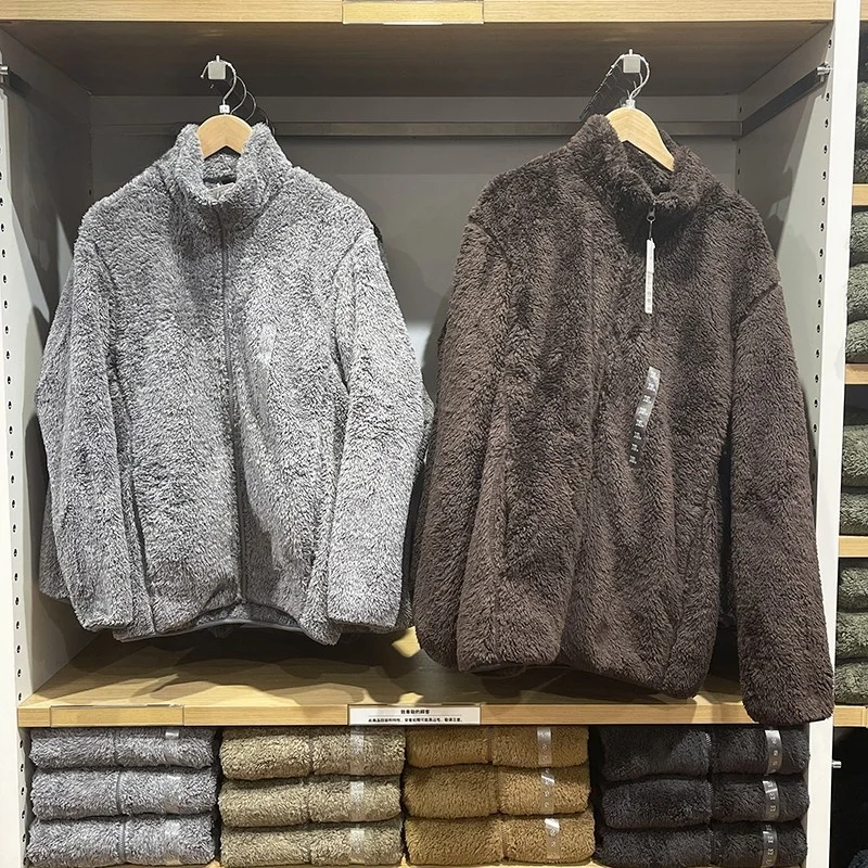 

Мужская модная городская куртка из овечьей шерсти с длинными рукавами и воротником-стойкой, осенне-зимнее пальто для универсального использования