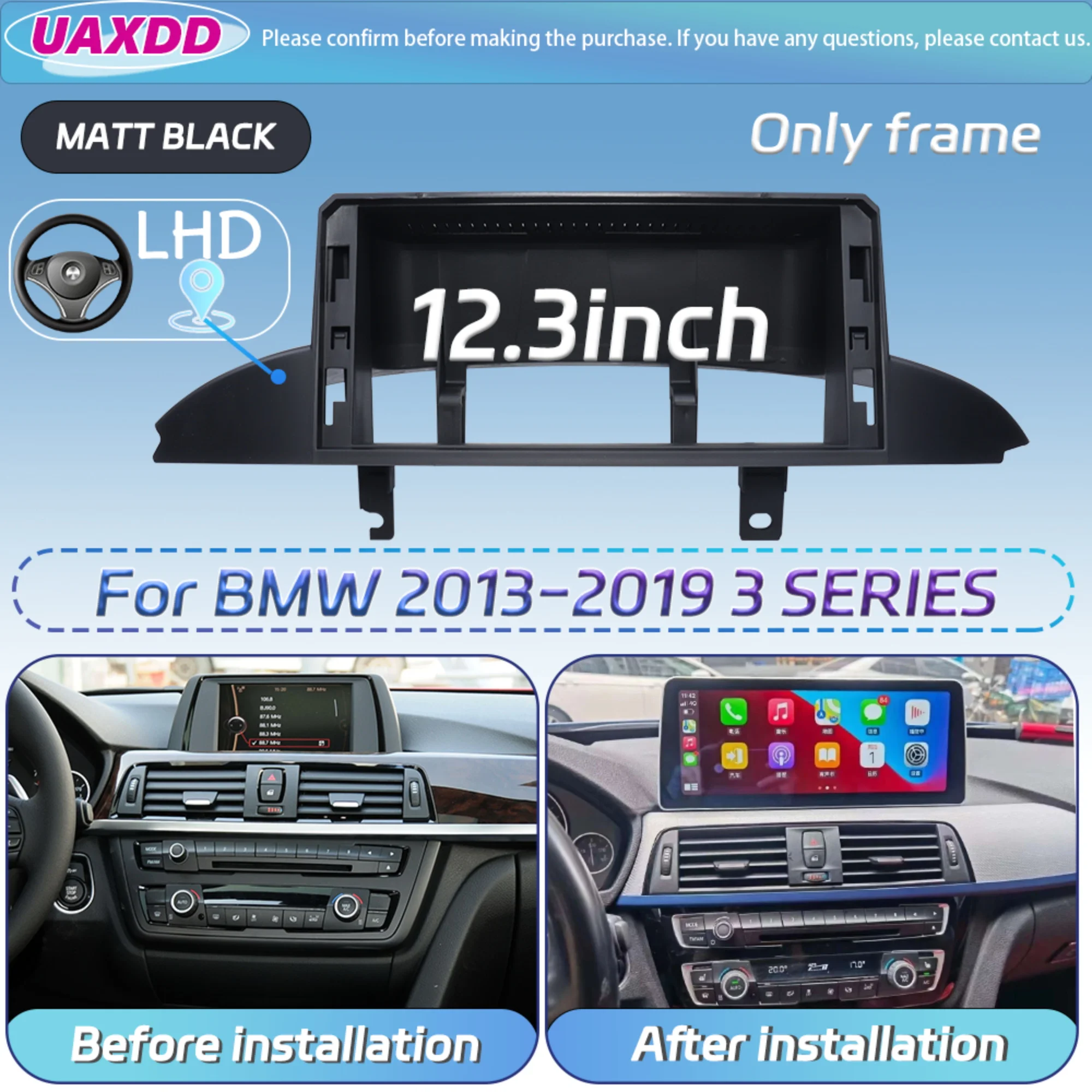 2-DIN-Autoradio für BMW 2006-2019 3 5 6 7 X1 X3 X5 GT E60 E81 E82 E87 SERIE 10,25 12,3 Zoll Android Basisrahmen-Kit Panel Mittelkonsole – Detail 9