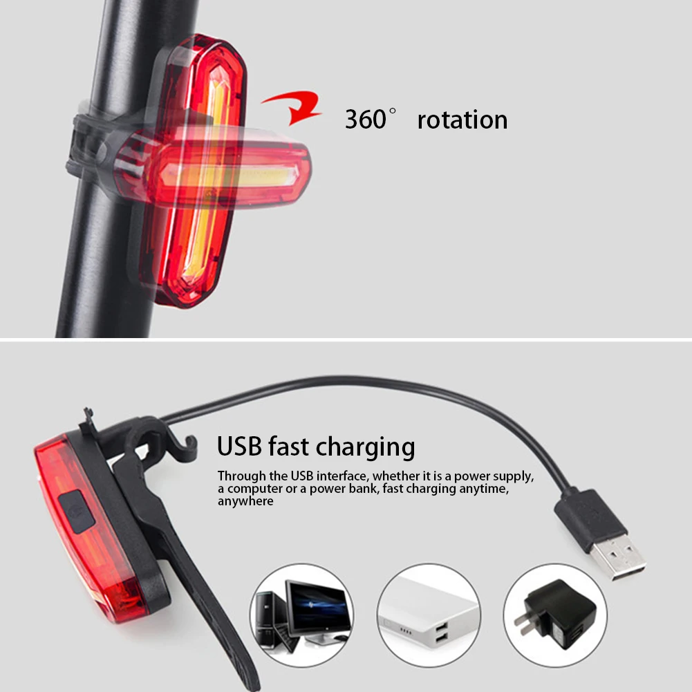 Rücklicht Fahrradlicht LED Fahrrad vorne hinten Licht wasserdicht USB wiederaufladbar für Radfahren