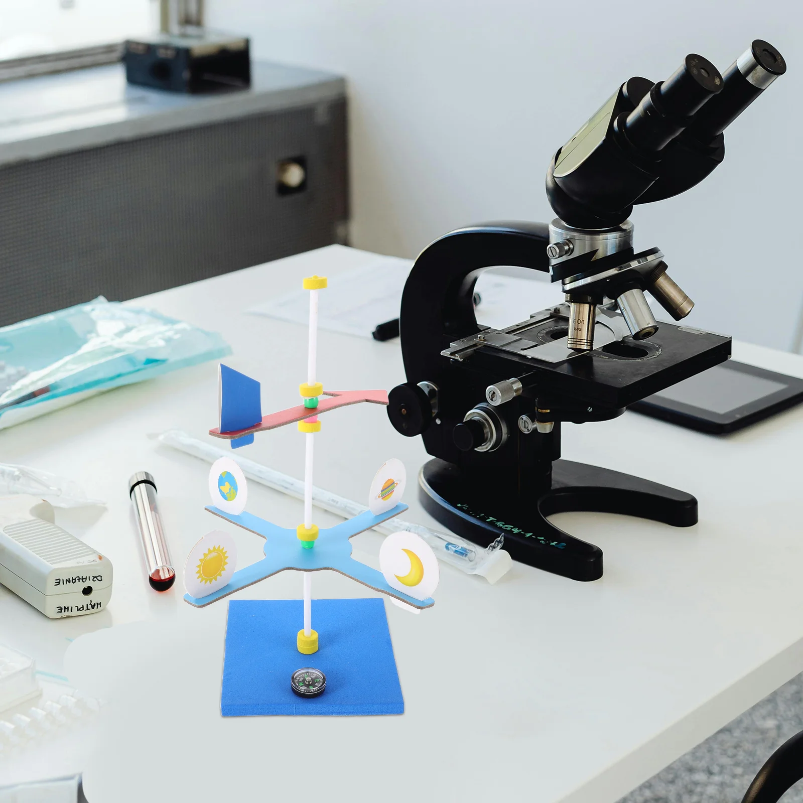 

1Set Kids Science Experiment Wind Vane Creative DIY Assembly Education Science Kit Interactive Learning Project