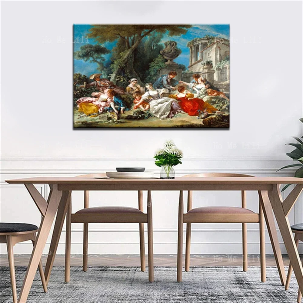 18th Century The Ladies Party European Classical Figures The Bird Catchers Canvas Wall Art Painting