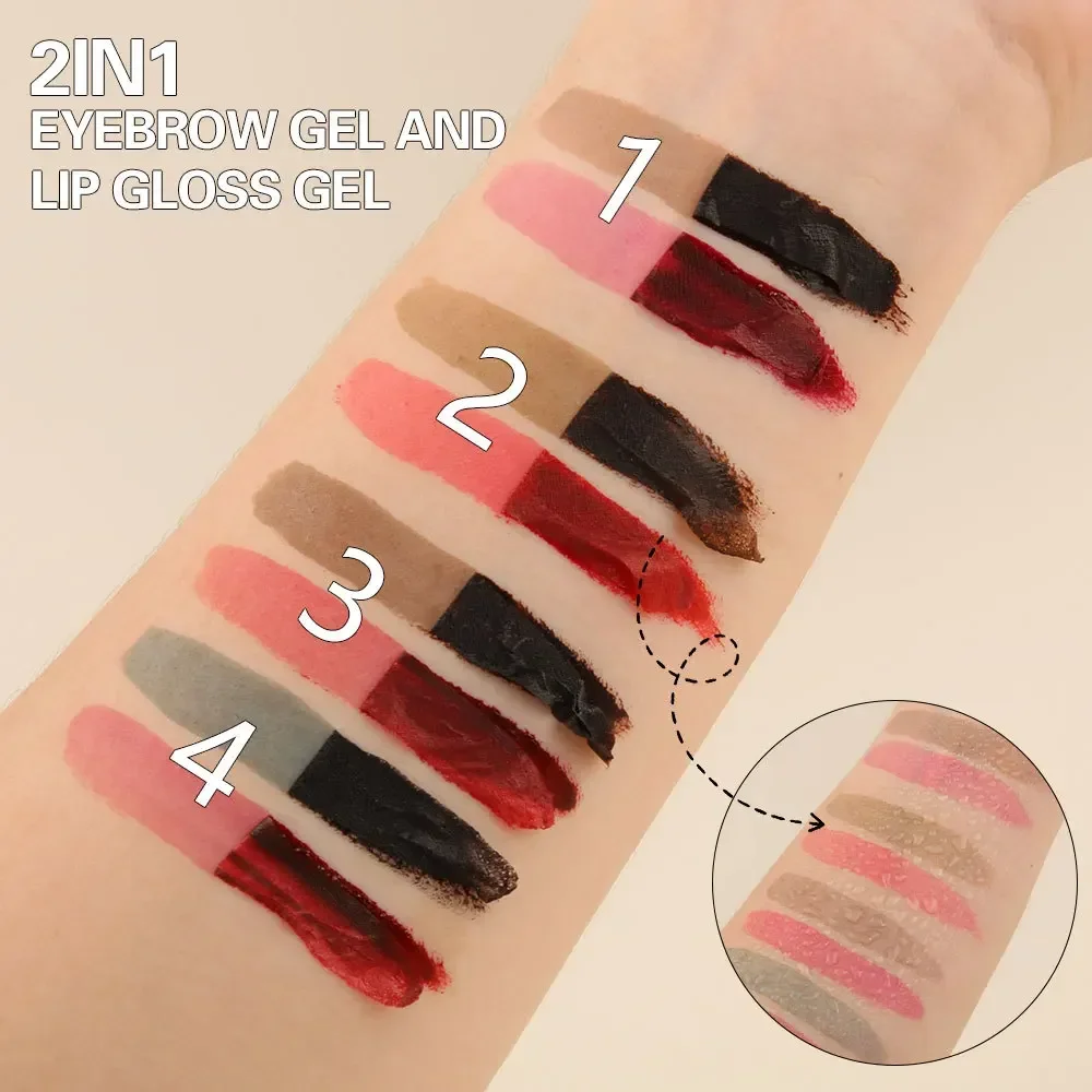 Set Trucco 2 in 1 per Sopracciglia e Labbra, Tinta Peel-Off Impermeabile a Lunga Durata, Effetto Naturale, Regalo per San Valentino