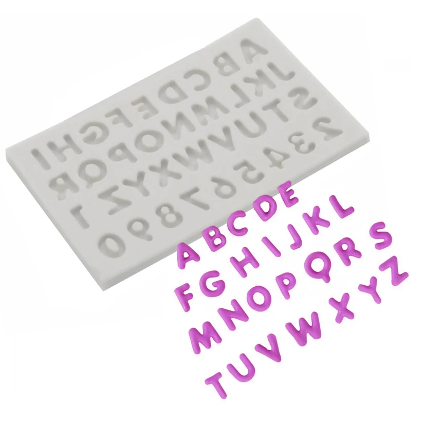 Numbers Capital Letters Silicone Sugarcraft Mold Chocolate Cupcake Baking Fondant Cake Decorating Tools