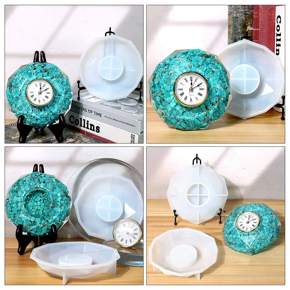 

Clock Silicone Mold Epoxy Casting Handicraft Reusable Mold for Crafts Accessories