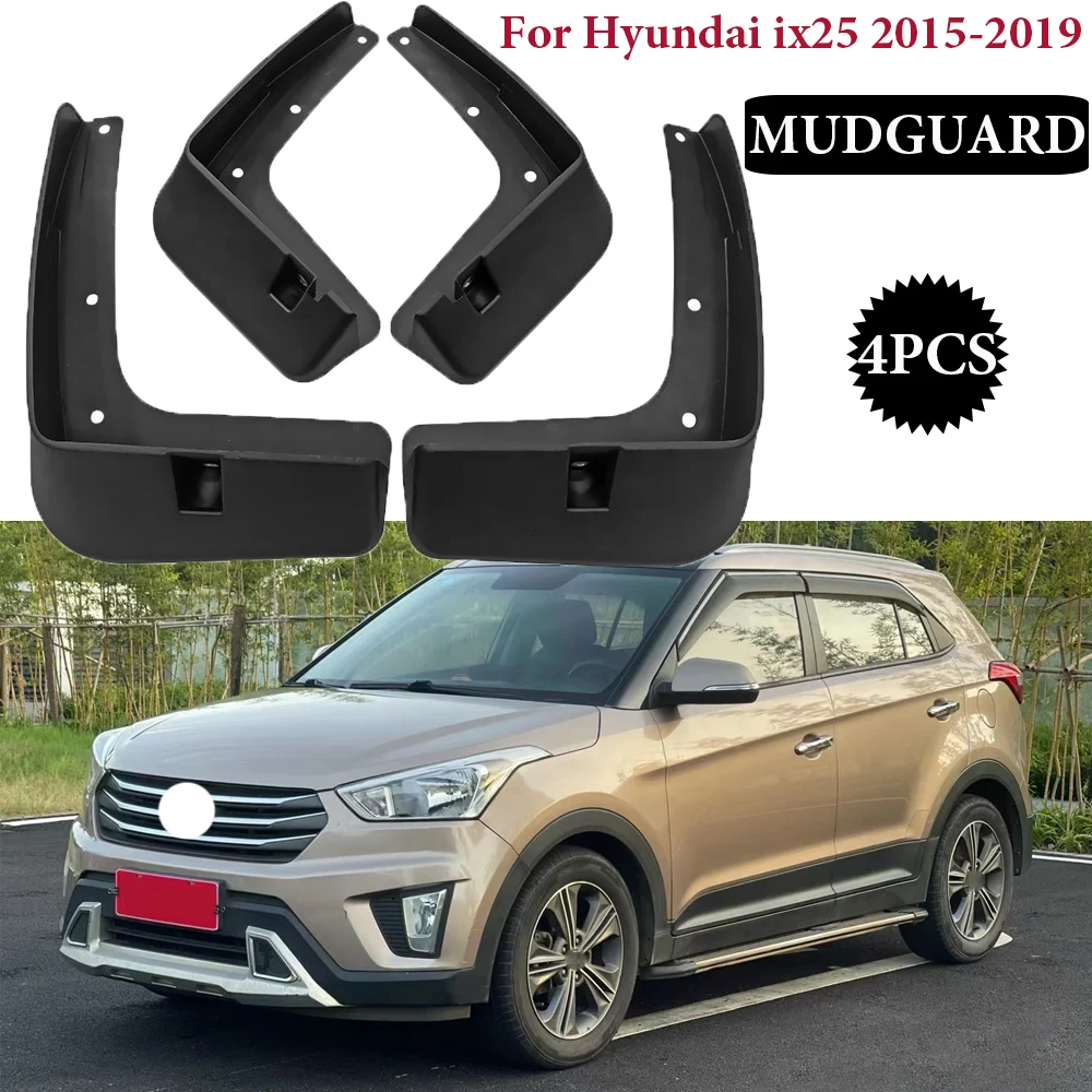 

For Hyundai Creta ix25 2015 2016 2017 2018 2019 Mudflaps Splash Guards Mud Flap Mudguards Fender Front Rear Molded Car Mud Flaps