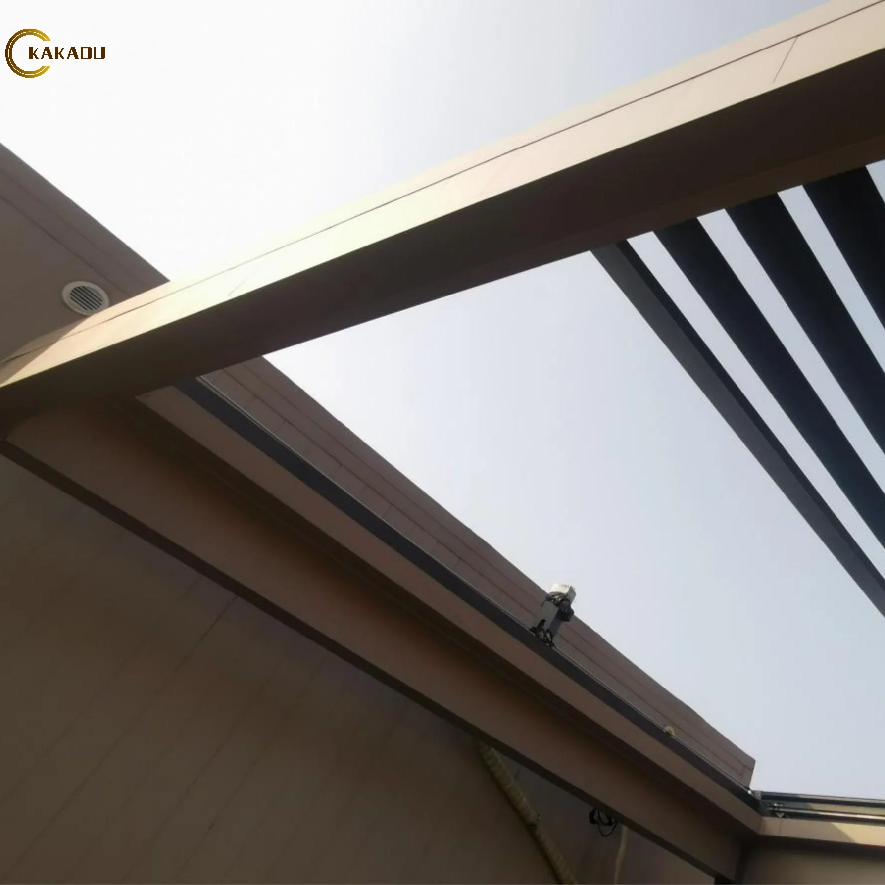 KAKADU Customizable Size Electric Aluminum Retractable Folding Roof Pergola with Powder Coated Surface Waterproof Outdoor