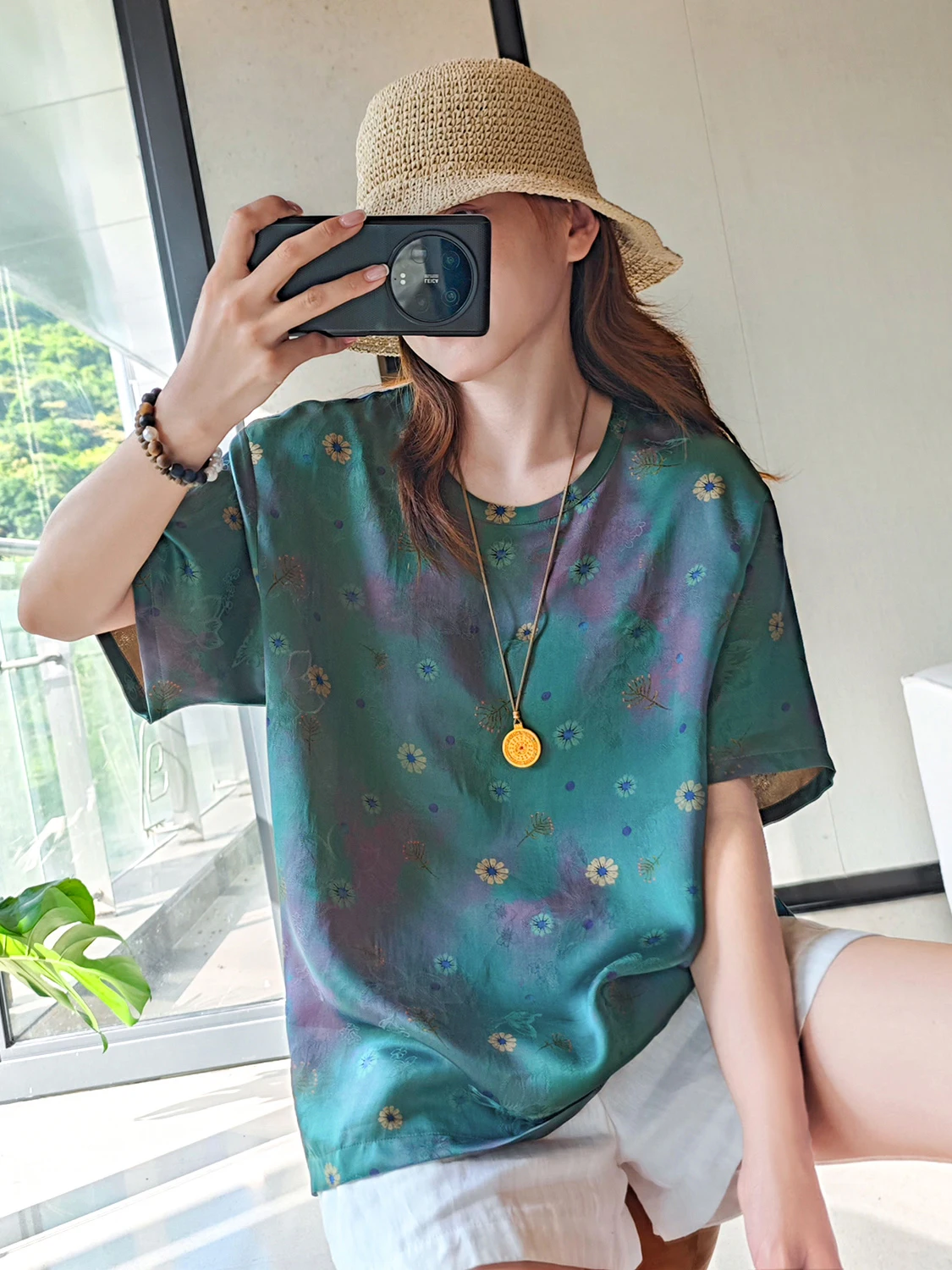 

Потрясающий топ Red Silk Cloud ade с вышивкой ort Sve Summer Elegance True Silk Floral Tussah Ascending irt