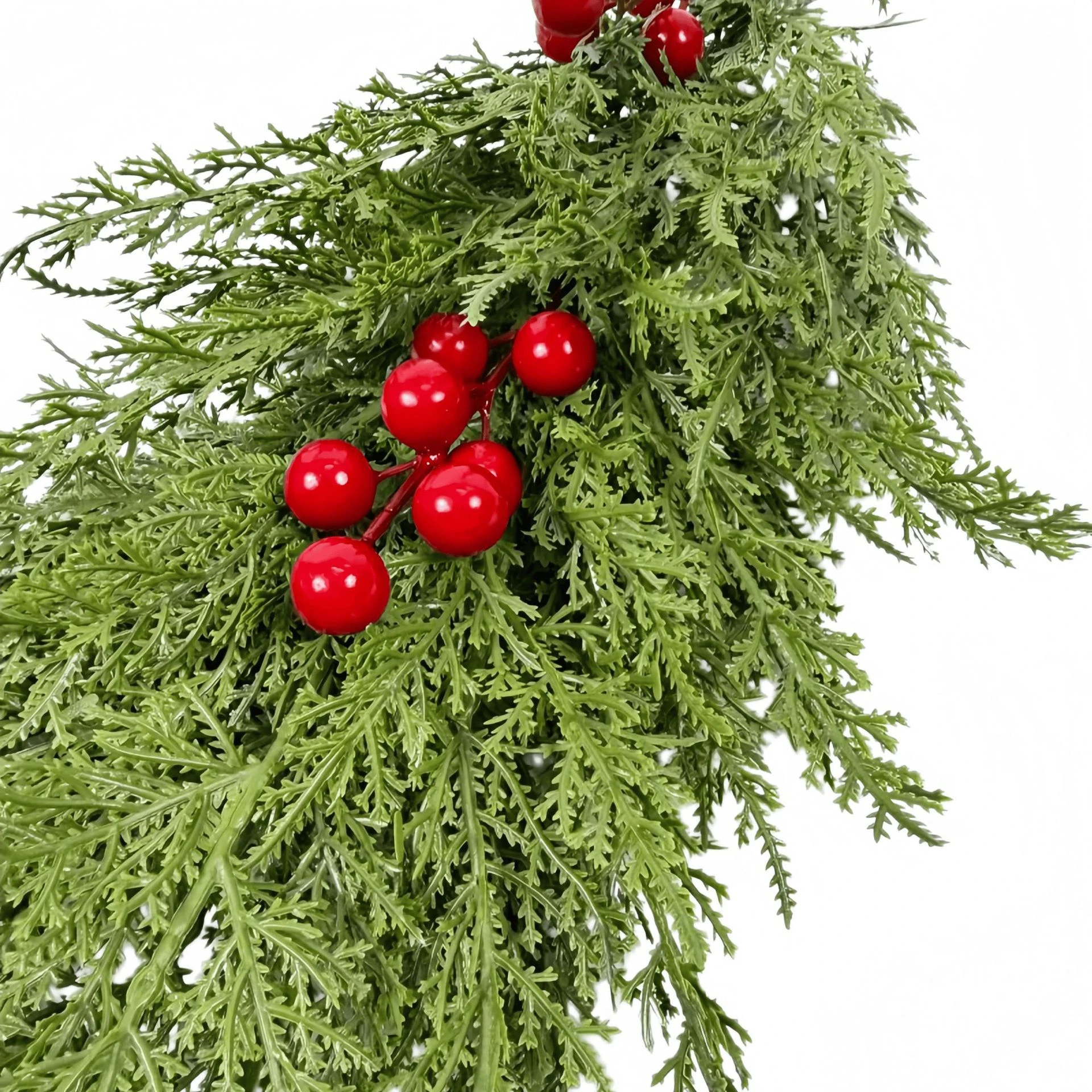 Artificial Juniper Leaves and Red Berries Christmas Ornaments Christmas Door Hangings Storefront Decorations and Festive Decor