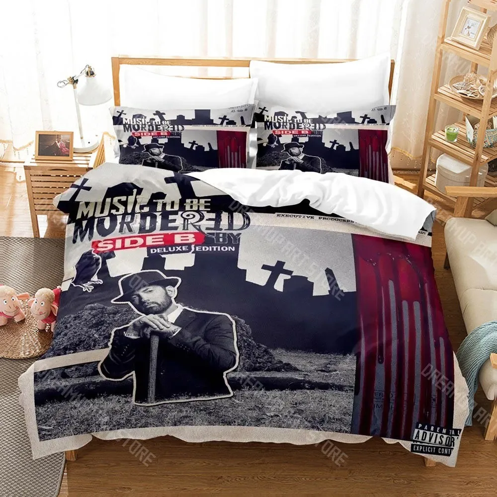 3D Printed Music To Be Murdered By Eminem MTBMB Bedding Set for Boys Girls Duvet Cover Twin Queen King Full Single Double Sizes