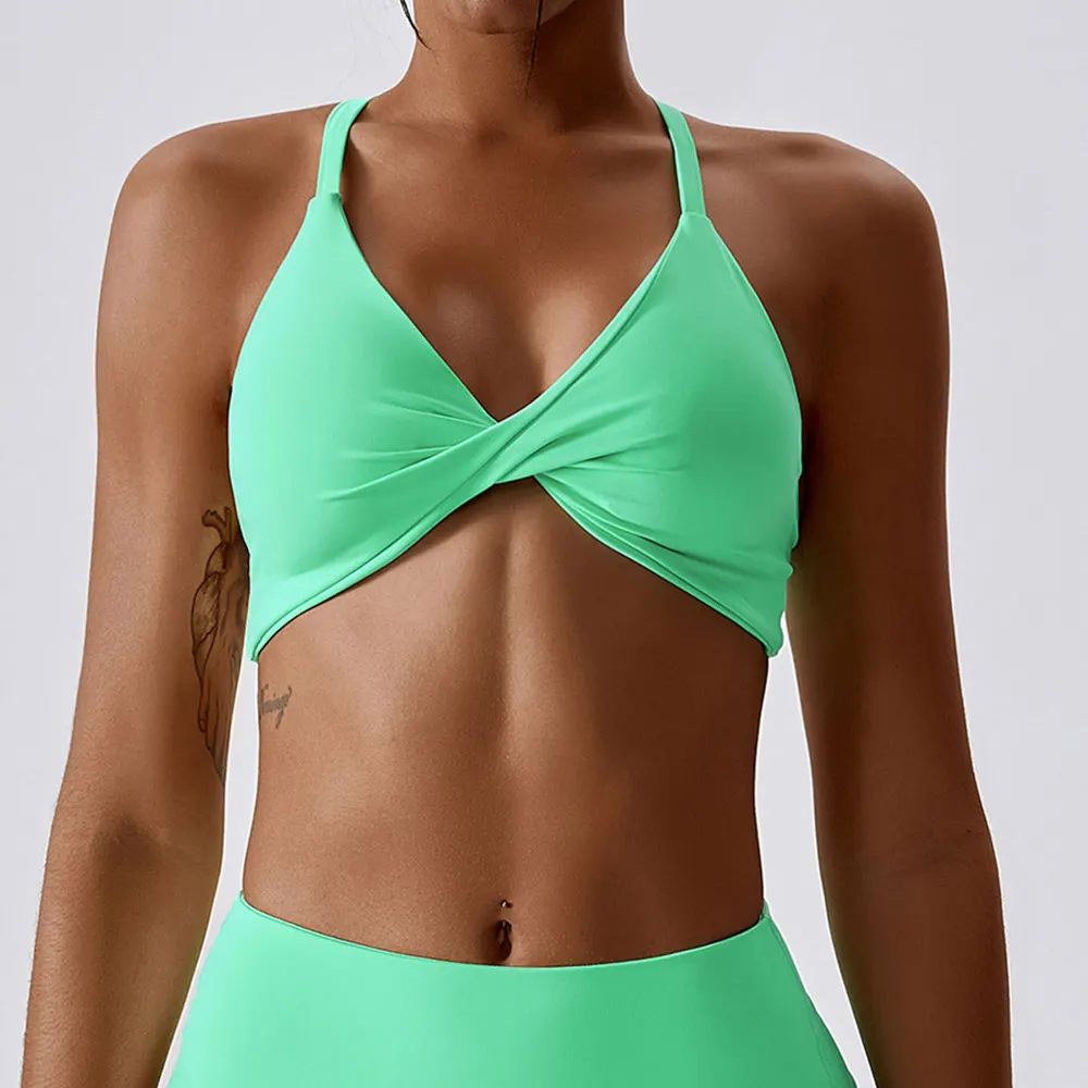 Soutien-gorge push-up de sport à fort impact pour femme, sous-vêtement sexy de yoga et fitness