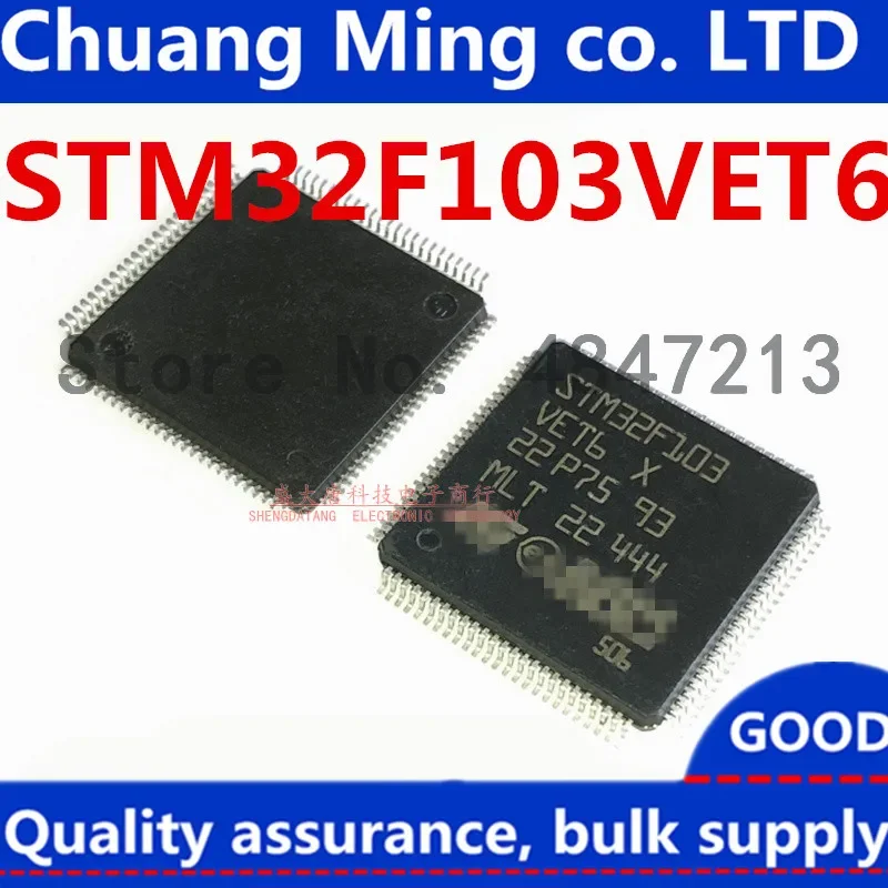 Free Shipping 2pcs/lots STM32F103VET6 STM32F103 QFP-100 New original IC In stock!