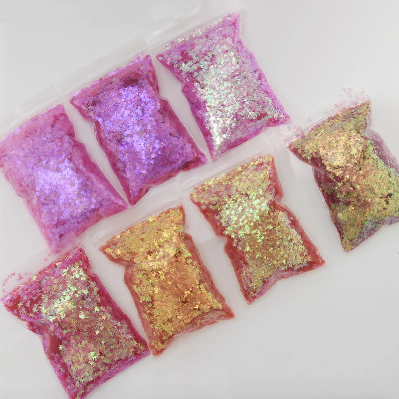 50g/Bag Gradient Nail Glitter Sequins Stickers Holographic Paillette 3D Laser Sparkly Glitter Flake Slice Manicure Tips Decor &(