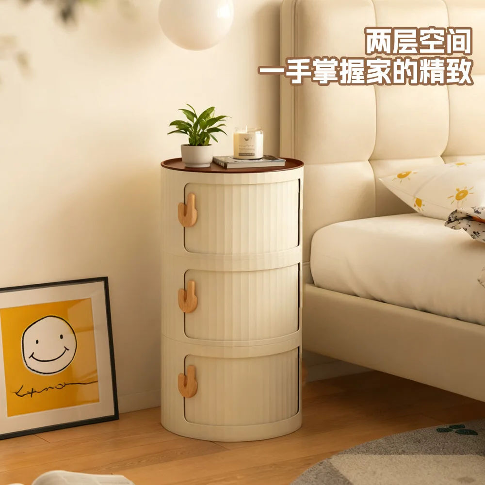 Modern minimalist style home bedroom bedside table, extremely narrow edge storage rack