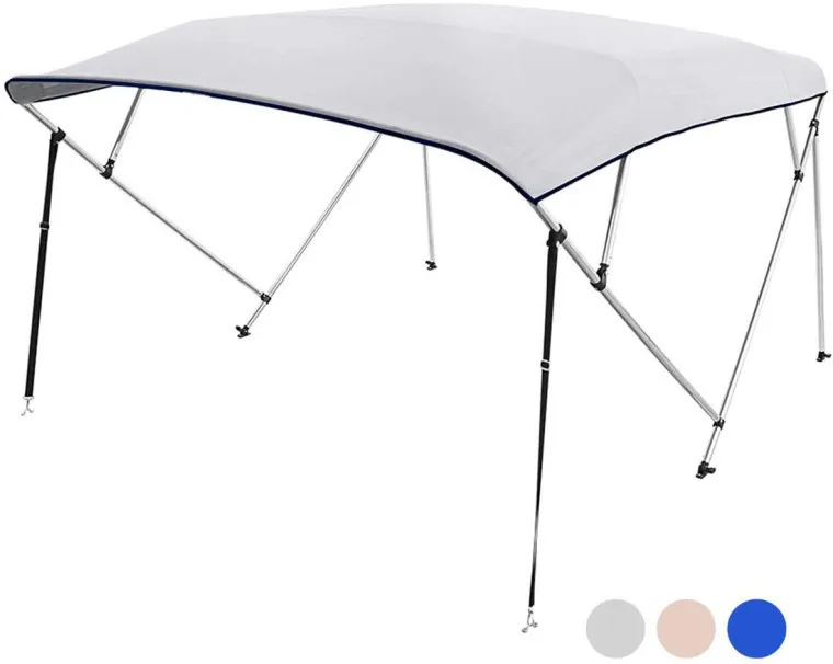 Durable Marine Grade 4-Bow Bimini Top Replacement Cover Aluminum Waterproof Sun Shade Boat Canopy with Hinge No Frame Included