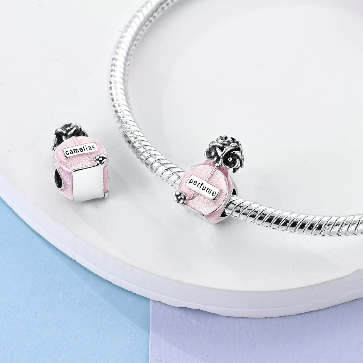 925 Silver Pink Ballet Skates Shoes Charms Fit Original Bracelet Necklace DIY Bead For Women Jeweli Make Gift