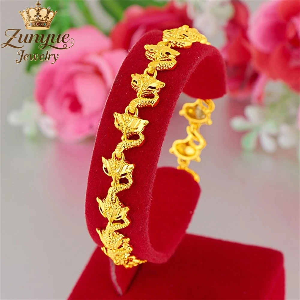 

Sand Gold Three - Dimensional Fox Bracelet Luxury Quality Jewelry Handicraft Fashion Jewelry Exquisite Elegant Charms Popular Gi