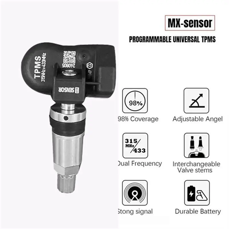 A82M-Maxitpms Tire Pressure Sensor 15Pcs Programmable 315MHZ& 433Mhz 2 In 1 For Autel Tools TS408 TS508 ITS600 MX Monitoring Sys