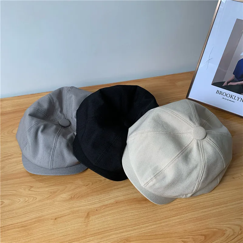 Newsboy Cap Men's Beret Hat 8 Panel Hat Baker Caps Retro Gatsby Hats Casual Brand Cap Cabbie Apple Beret for Male