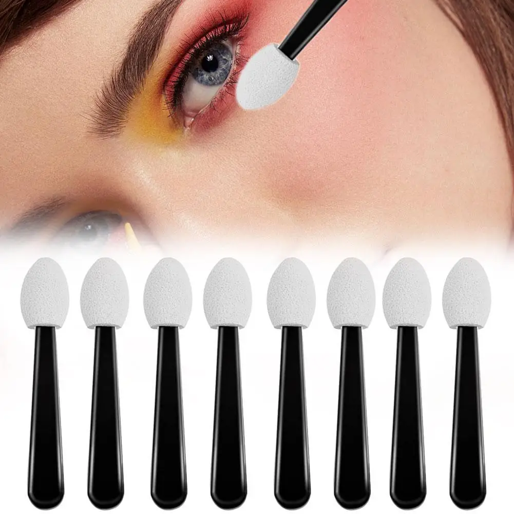 10/50 個シングルヘッドアイシャドウブラシスポンジヘッドコンシーラーブラシネイルアートアイライナースマッジブラシラテックススポンジメイクアップスティック