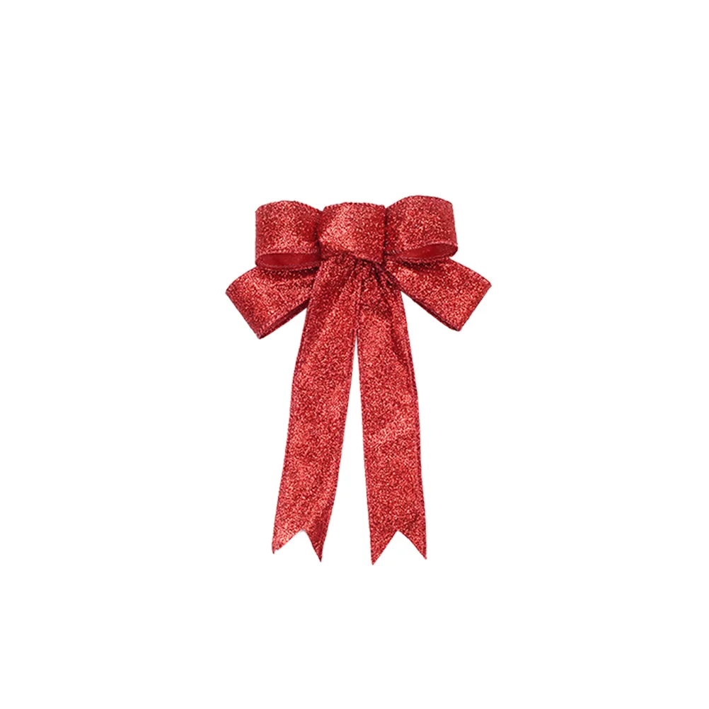 

4Pcs Christmas Bowknot Red Cloth Ribbon Decoration Christmas Tree Ornaments Chair Table Door Wall Festival Decor