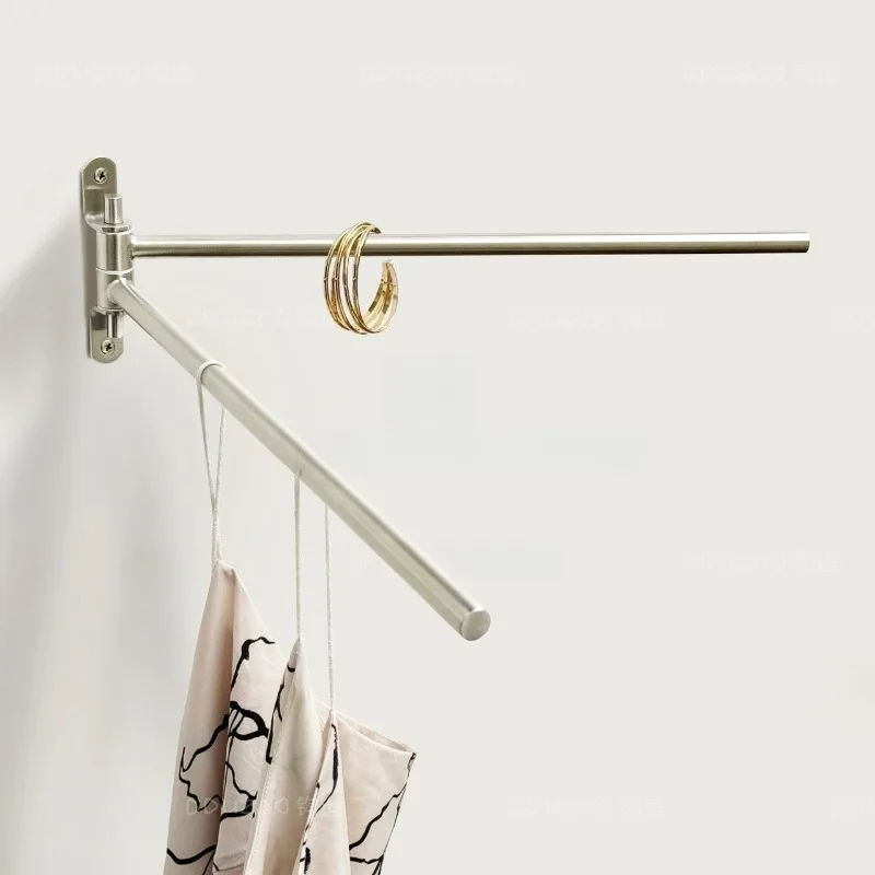 Rotary Towel Racks Stainless Steel Rust-resistant Towel Racks Minimalist Sturdy Double Wall-mounted Rack Modern Bathroom Fixture
