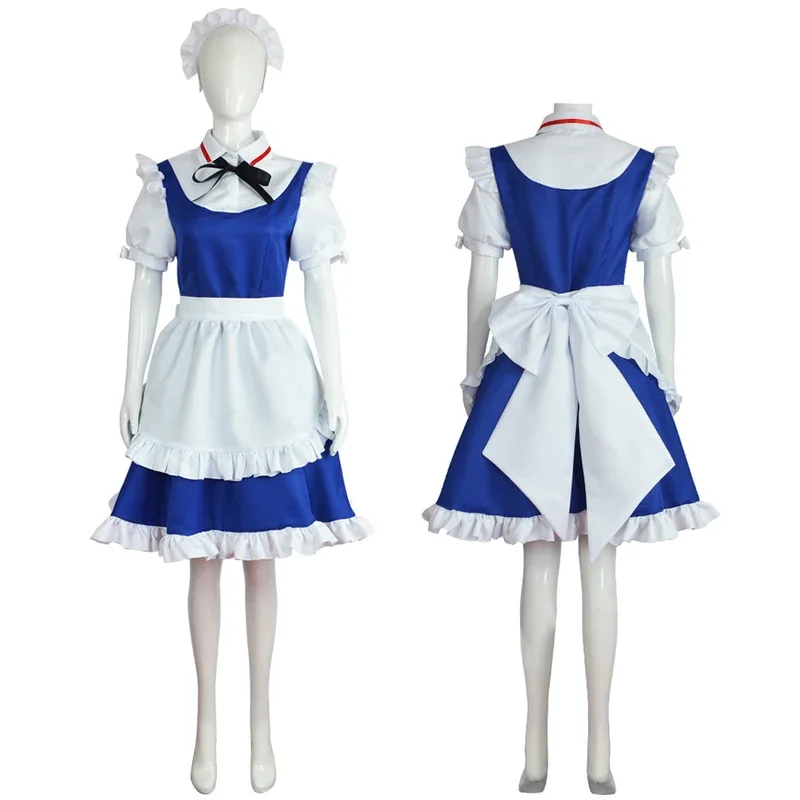 Anime Game Touhou Project Izayoi Sakuya Cosplay Costume Wig Servant Maid Dress Lolita Woman Sexy Kawaii Halloween Party Uniform