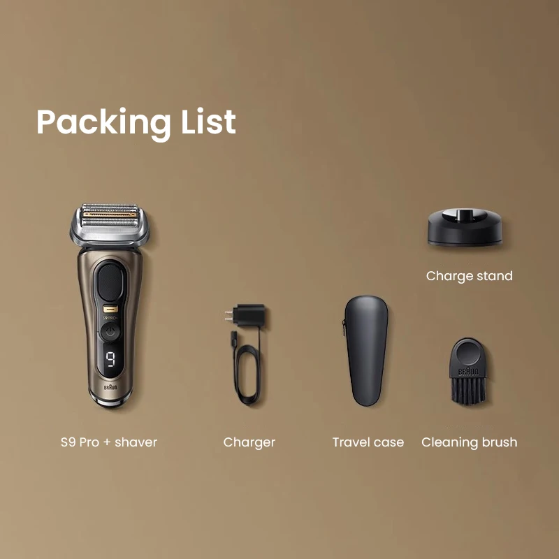 ماكينة حلاقة كهربائية براون S9 PRO 9619s ماكينة حلاقة ترددية قابلة للشحن للرجال ماكينة حلاقة رطبة وجافة مزدوجة الاستخدام رأس عائم