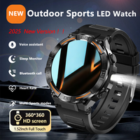 2025 NEW Outdoor Smart Watch Men 360*360 HD Display Heart Rate Flashlight Waterproof Bluetooth Call Smartwatch For Huawei Xiaomi