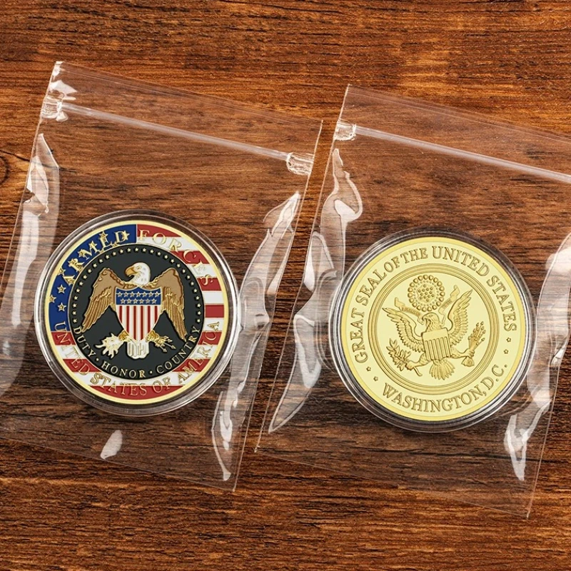 Great Seal of United Stated Armed Forces Challenge Coins Golden Plated Lucky Eagle Collection Coin Art
