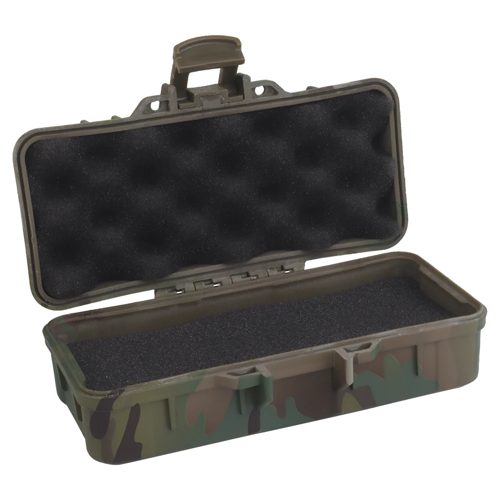 Outdoor Storage Box Tactical Flashlight Gear Tooling Case Pre-cut Foam Dustproof Shock-absorption Water-repellent (16.3*6cm)