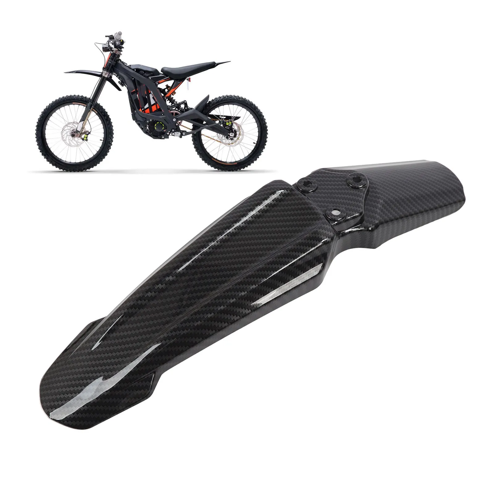 واقي الطين الأمامي لـ SurRon Light Bee X/S - واقي من ألياف الكربون، يناسب شوكة DNM فقط، تثبيت لمدة 15 دقيقة