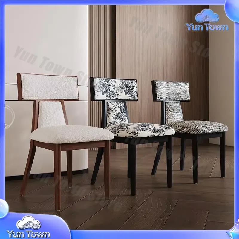 Modern Italian Retro-Style Commercial Dining Chair with Metal Backrest for Restaurant Hotel or Living Room Use