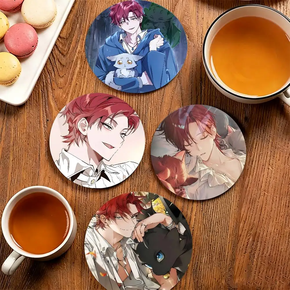 Cale Henituse Trash of the Counts Family Wooden Cup Mat Cappuccino Vodka Juice Water Coaster for Flower Shop