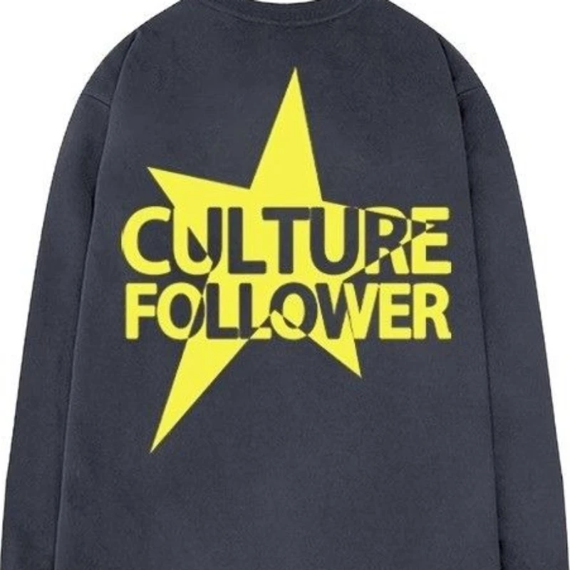 Men's 100% Cotton Heavyweight Long Sleeve T Shirt Letter Print Loose Crew Neck Casual Spring Fall Versatile Base Layer Tops