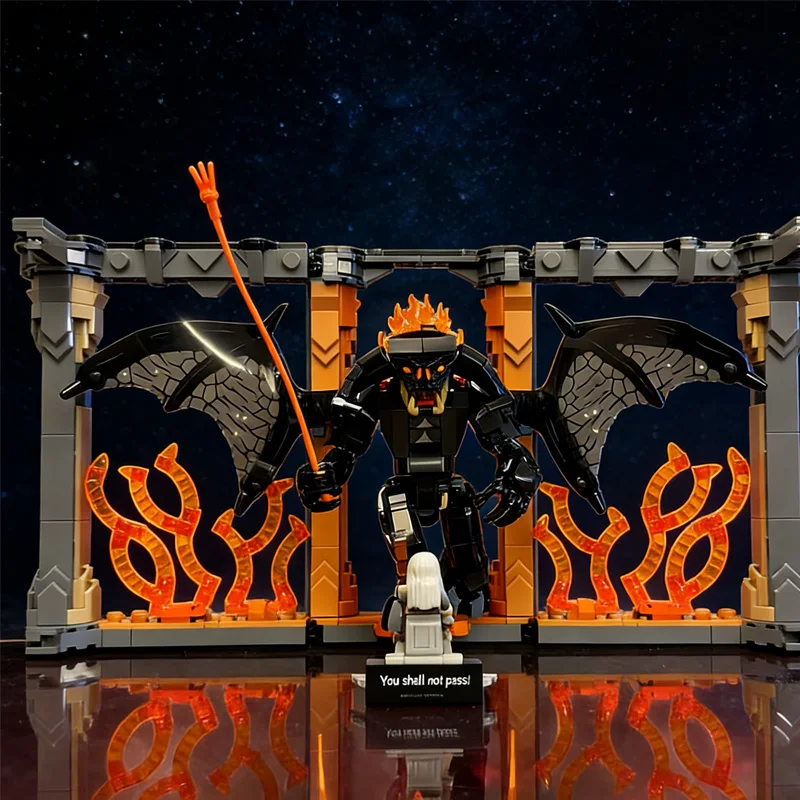 Bloc de construction MOC Balrogs, coin livre, étagère, Kit de décoration, briques créatives, ensembles d'exposition, jouets, cadeau de noël et d'anniversaire